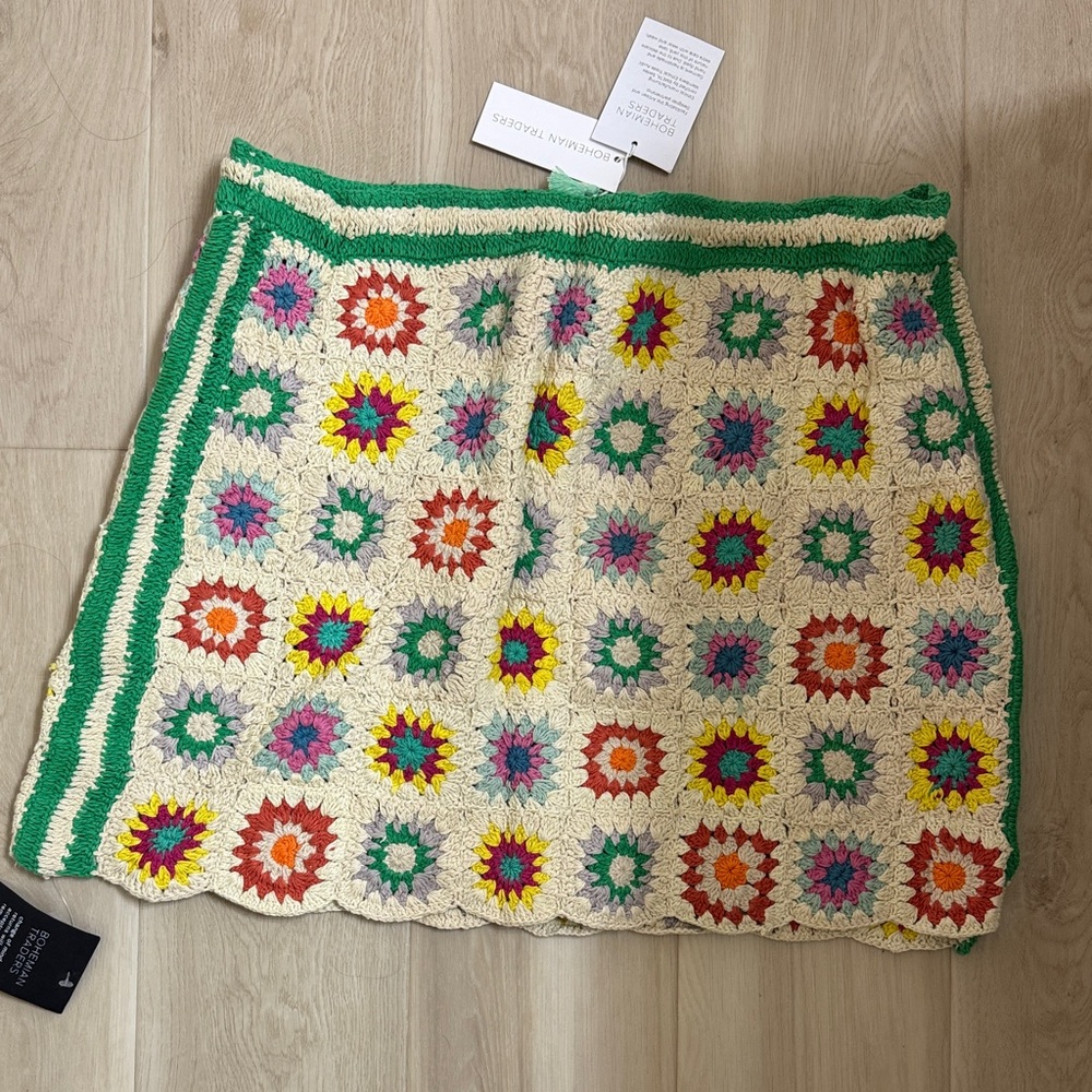 NWT Bohemian Traders Crochet Knit Mini Skirt - Picture 4 of 7